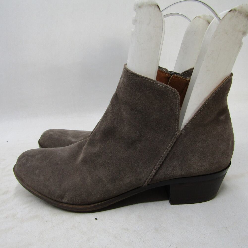 Lucky Brand Womens Size 7.5 M Brown Suede Zip Ankle Fashion Boots